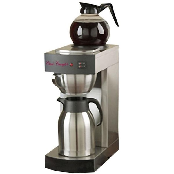 Classic Concepts RCB130 Stainless Steel Commercial Brewer -1 Warmer; 12 Cup with Decanter & 1 Stainless Steel Thermal Server RCB130 - main